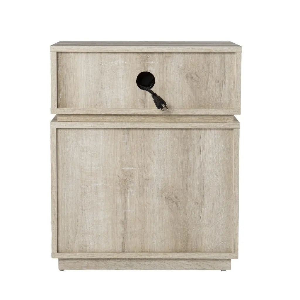 24" Brown Manufactured Wood Rectangular End Table With Drawer With Shelf Homeroots Living Room