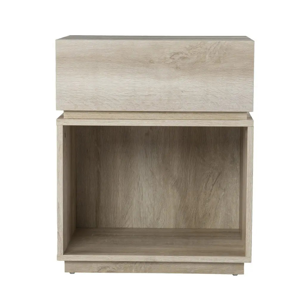 24" Brown Manufactured Wood Rectangular End Table With Drawer With Shelf Homeroots Living Room