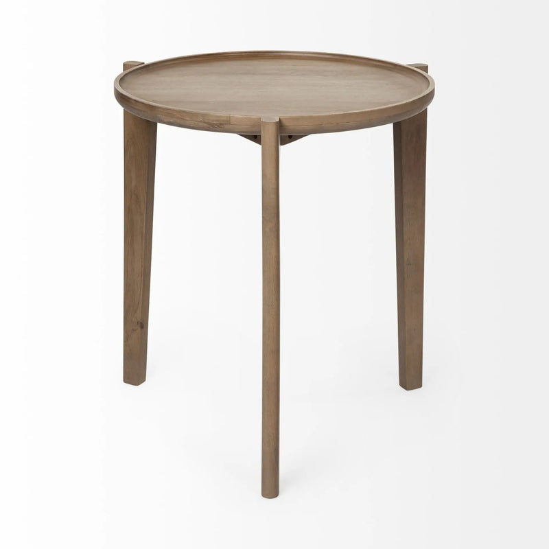 24" Brown Round End Table Homeroots Living Room