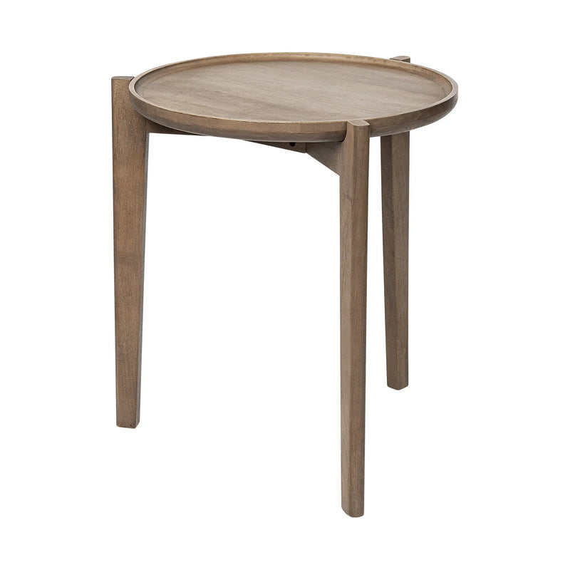 24" Brown Round End Table Homeroots Living Room