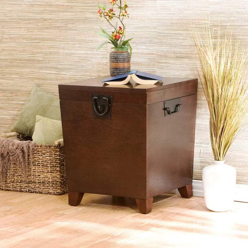 24" Brown Solid Wood And Manufactured Wood Square End Table Homeroots Living Room