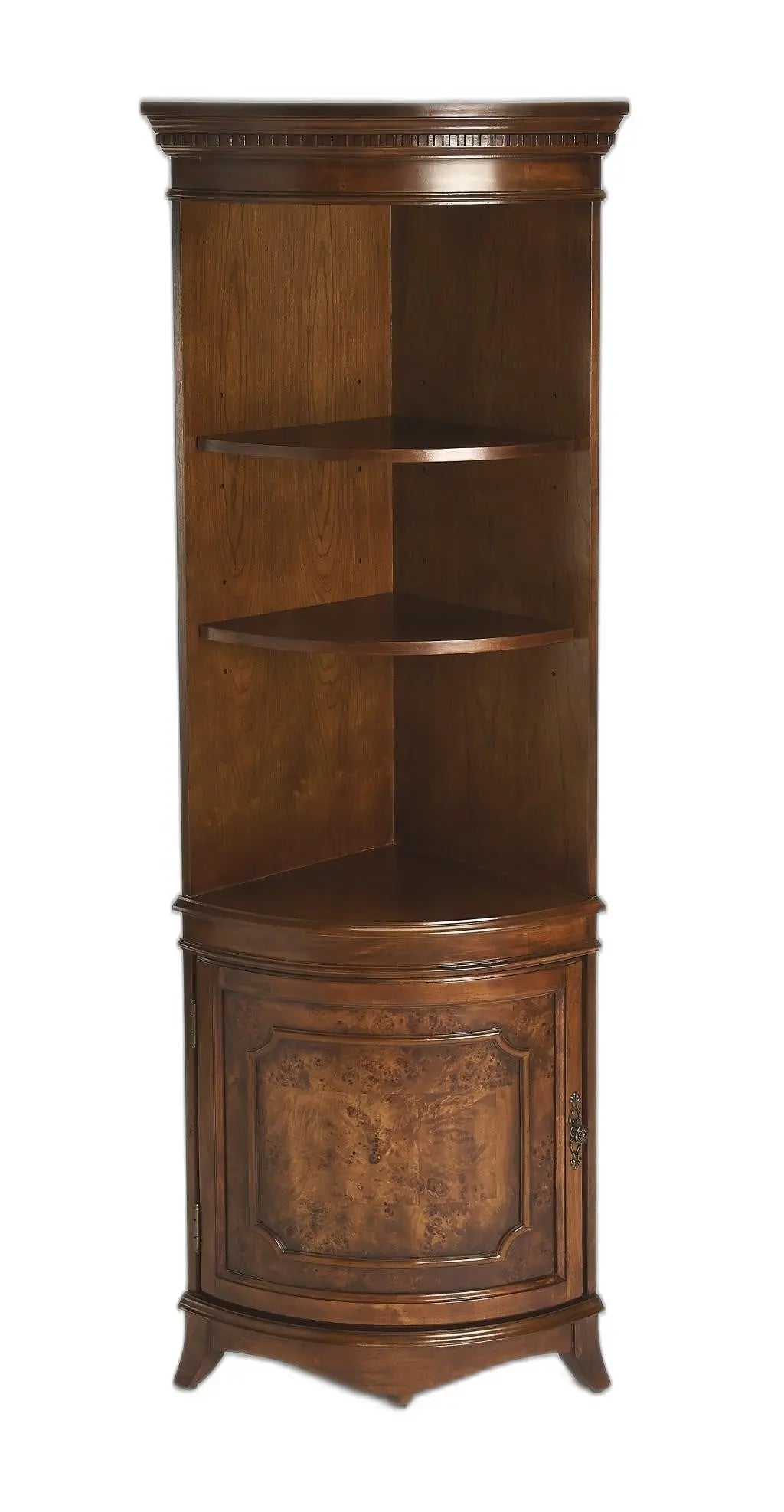24" Brown Solid Wood Frame Standard Display Stand With Three Shelves Homeroots Kitchen & Dining