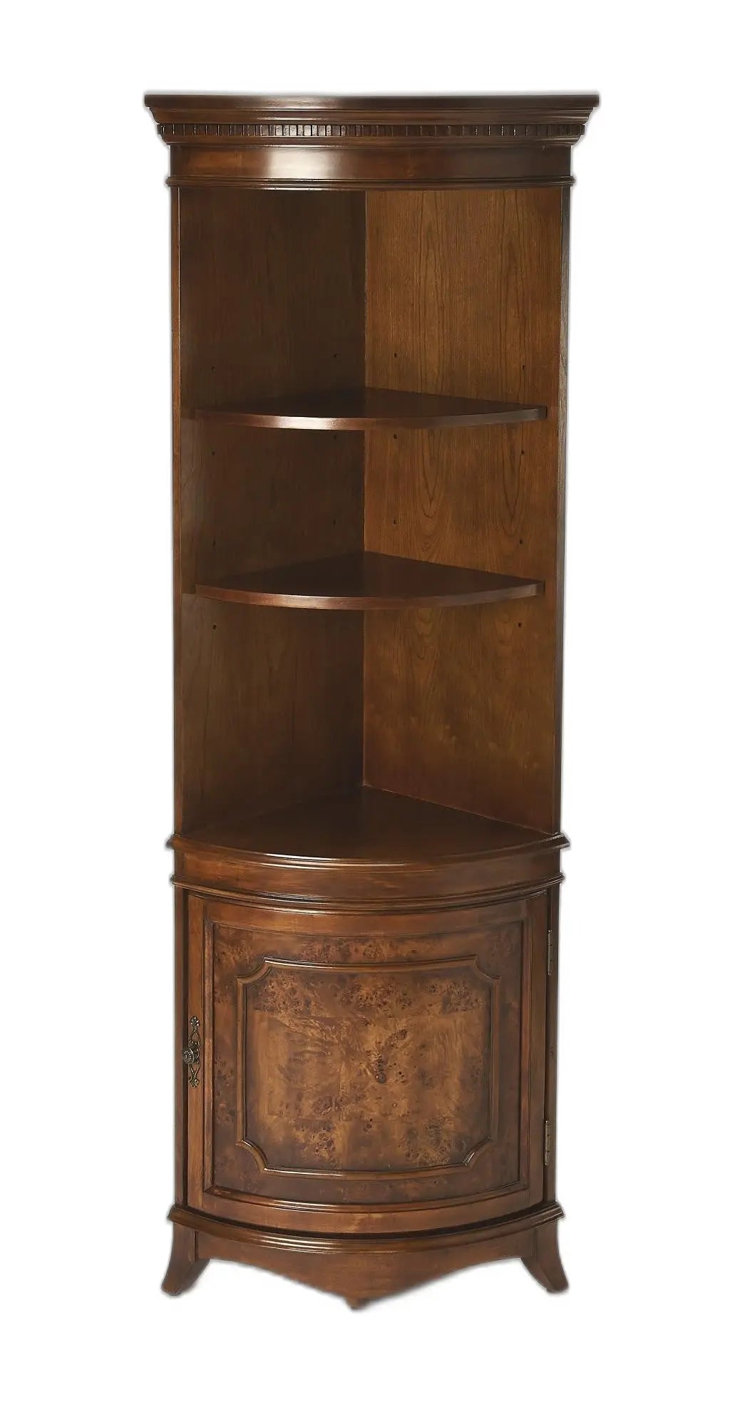 24" Brown Solid Wood Frame Standard Display Stand With Three Shelves Homeroots Kitchen & Dining