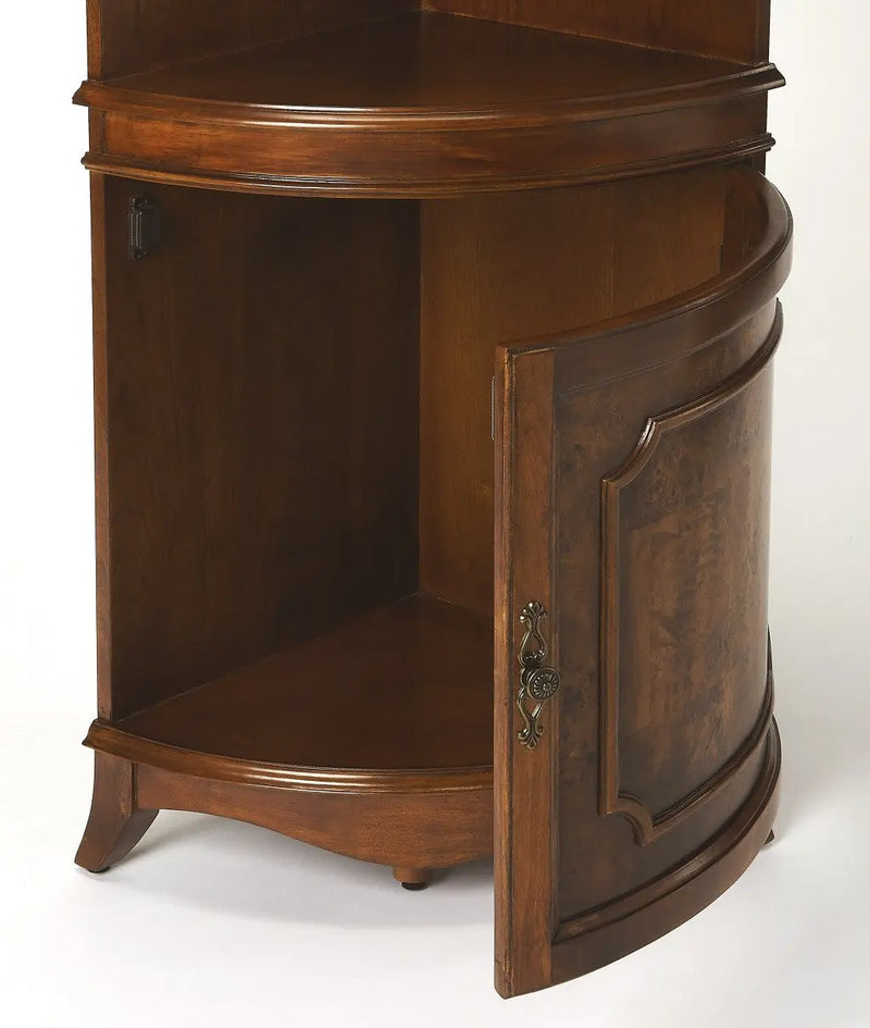 24" Brown Solid Wood Frame Standard Display Stand With Three Shelves Homeroots Kitchen & Dining