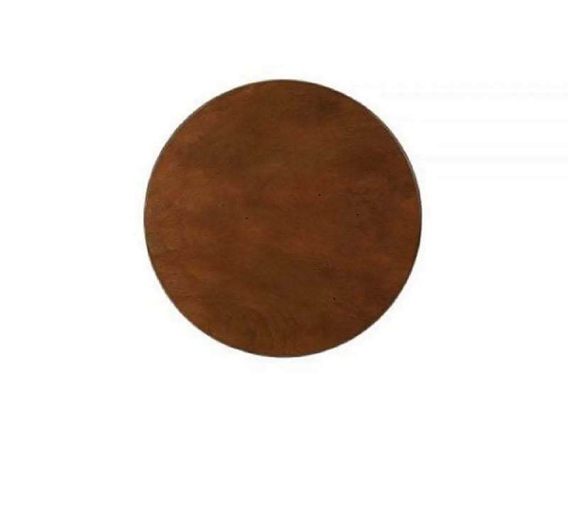 24" Brown Solid Wood Round End Table With Shelf Homeroots Living Room