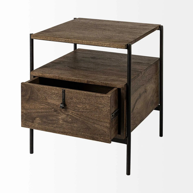 24" Brown Solid Wood Square End Table Homeroots Living Room