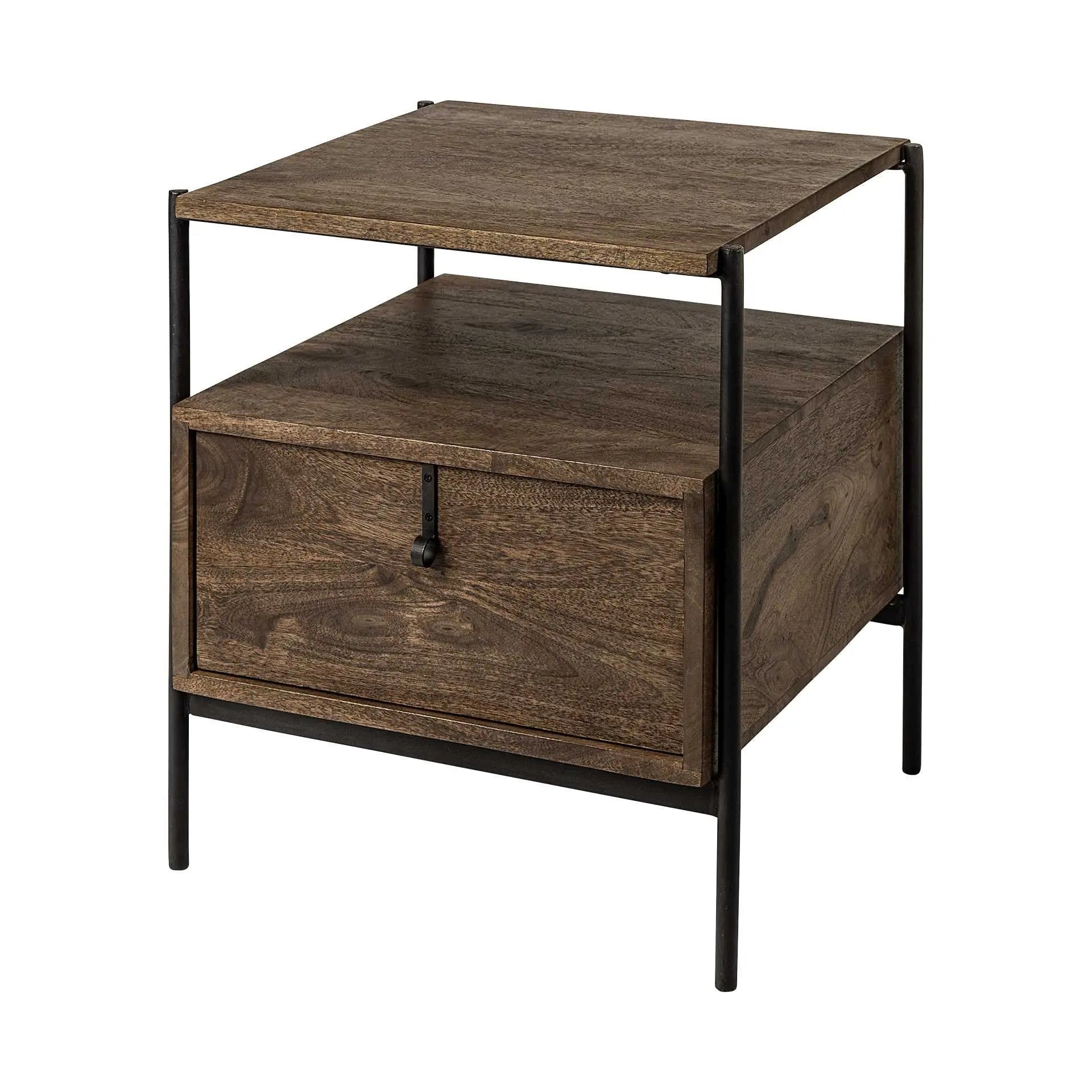 24" Brown Solid Wood Square End Table Homeroots Living Room