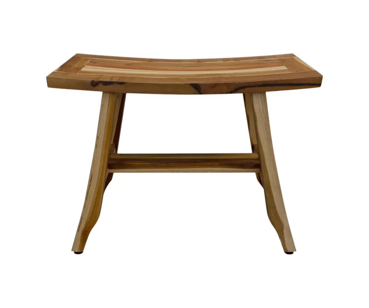 24" Brown Teak Rectangular Shower Bench Homeroots Bed & Bath