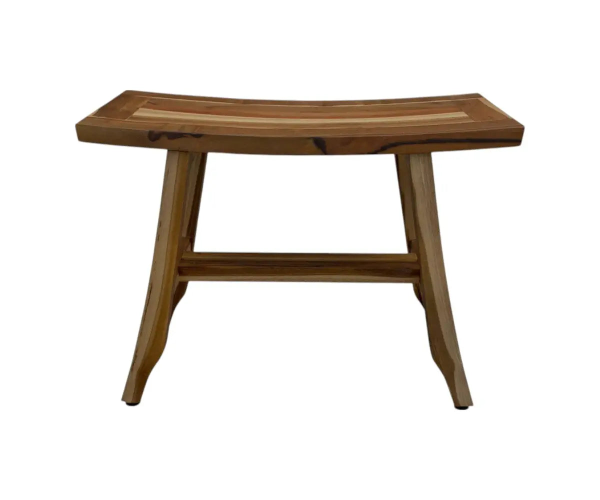 24" Brown Teak Rectangular Shower Bench Homeroots Bed & Bath