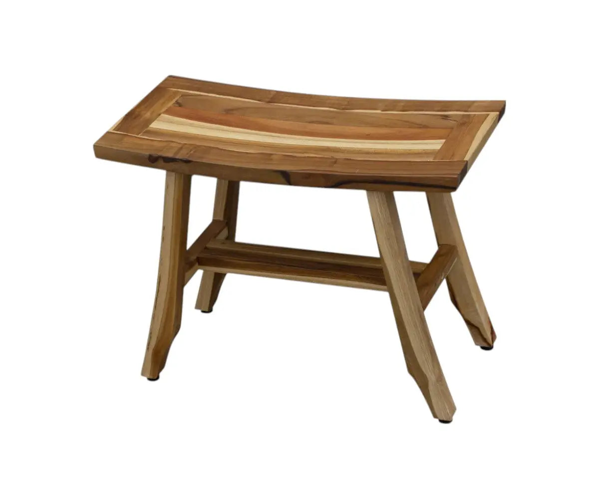 24" Brown Teak Rectangular Shower Bench Homeroots Bed & Bath