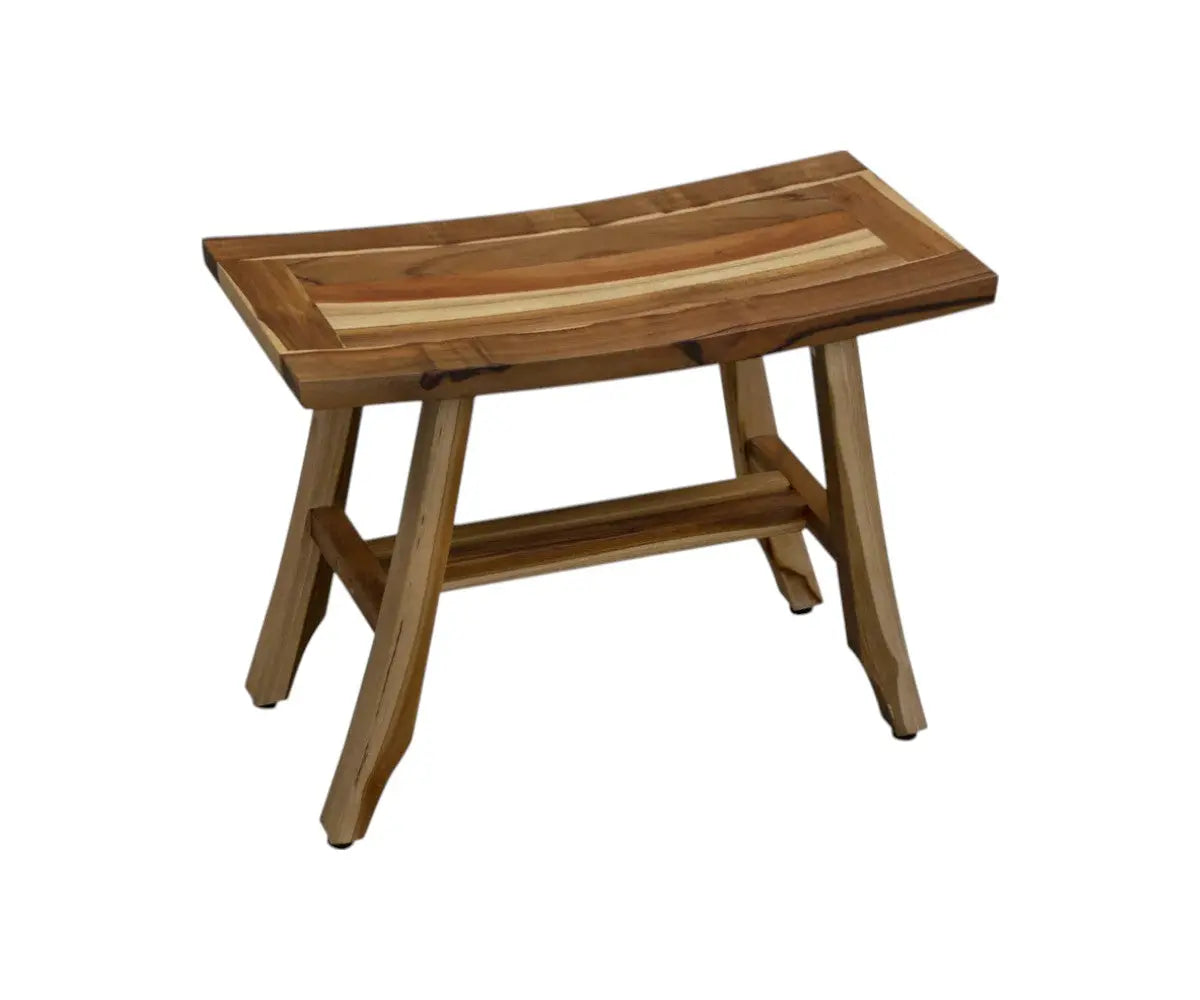 24" Brown Teak Rectangular Shower Bench Homeroots Bed & Bath