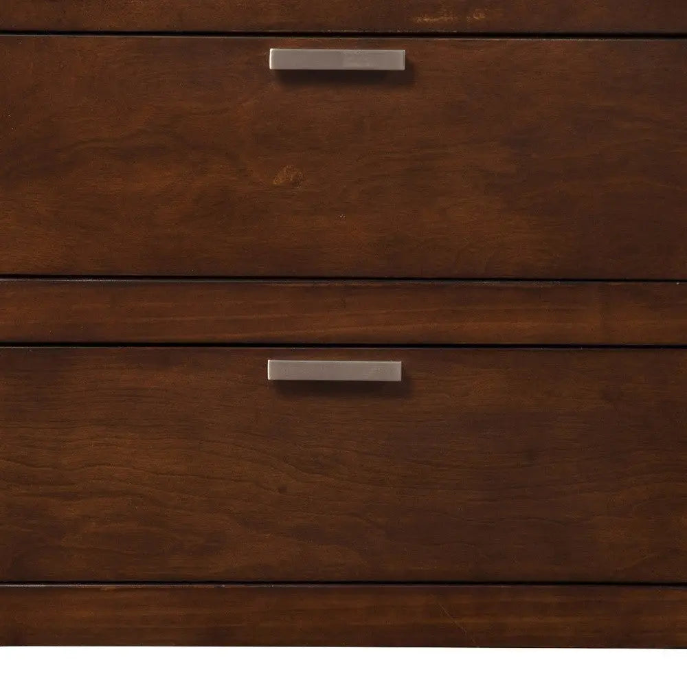 24" Brown Wood Two Drawer Nightstand Homeroots Bed & Bath