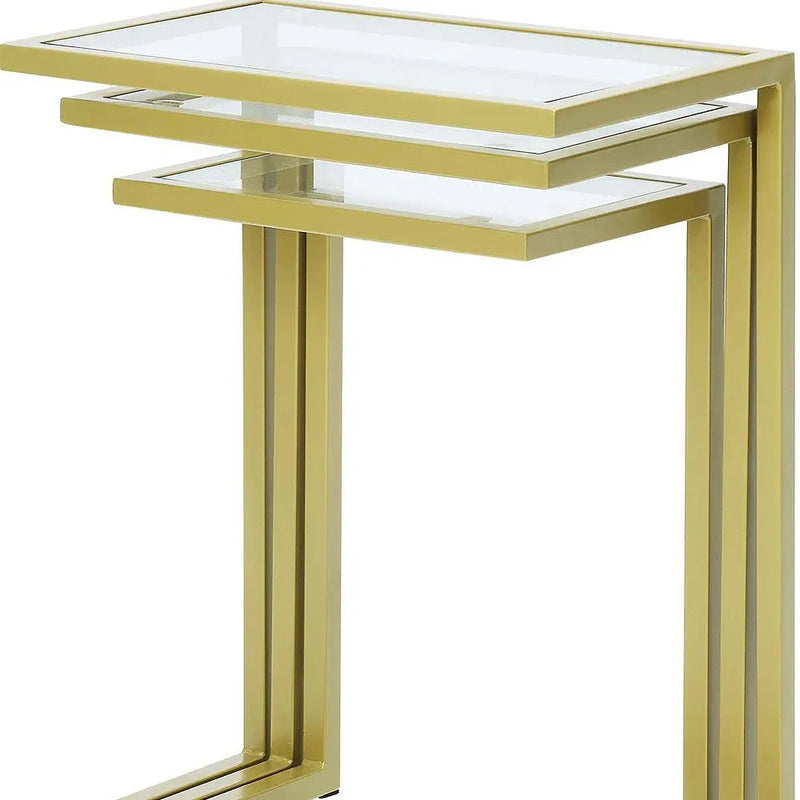24" Chrome Glass Rectangular End Table Homeroots Living Room