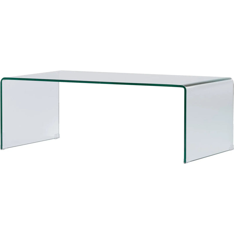 24" Clear Glass Sled Coffee Table Homeroots Living Room
