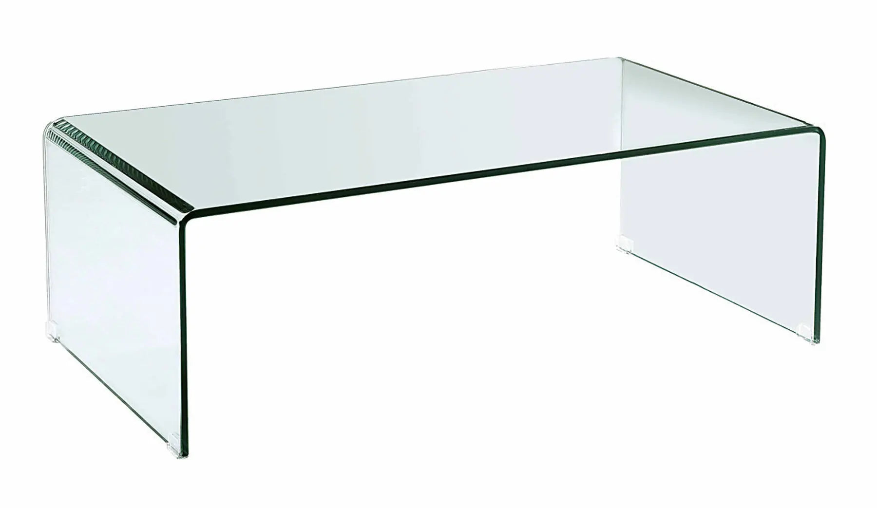 24" Clear Glass Sled Coffee Table Homeroots Living Room