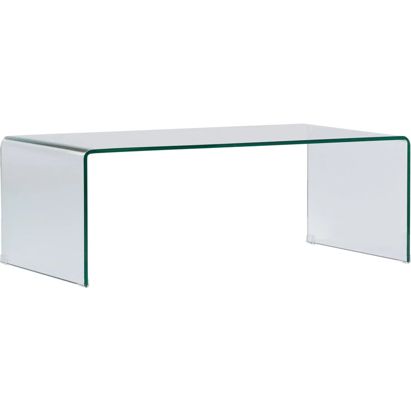 24" Clear Glass Sled Coffee Table Homeroots Living Room
