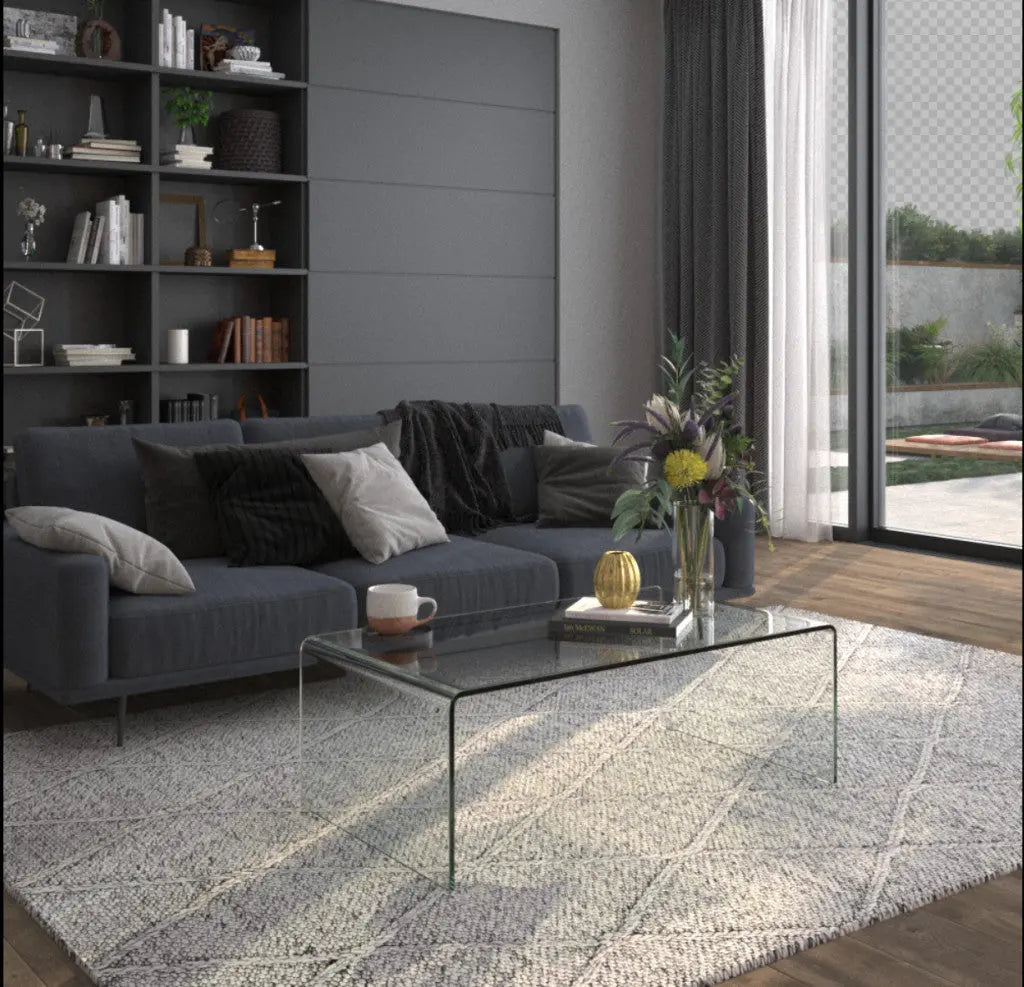 24" Clear Glass Sled Coffee Table Homeroots Living Room