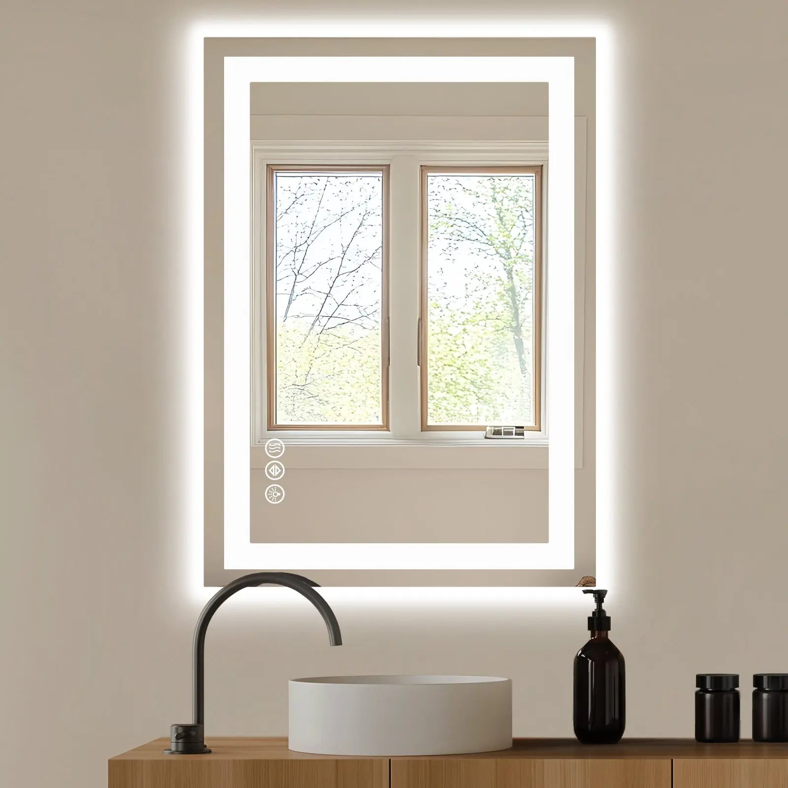 24" Clear Lighted Frameless Bathroom Vanity Mirror - GreatEagleInc