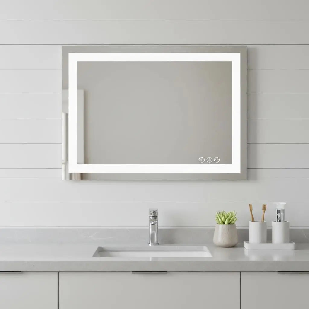 24" Clear Lighted Frameless Bathroom Vanity Mirror - GreatEagleInc