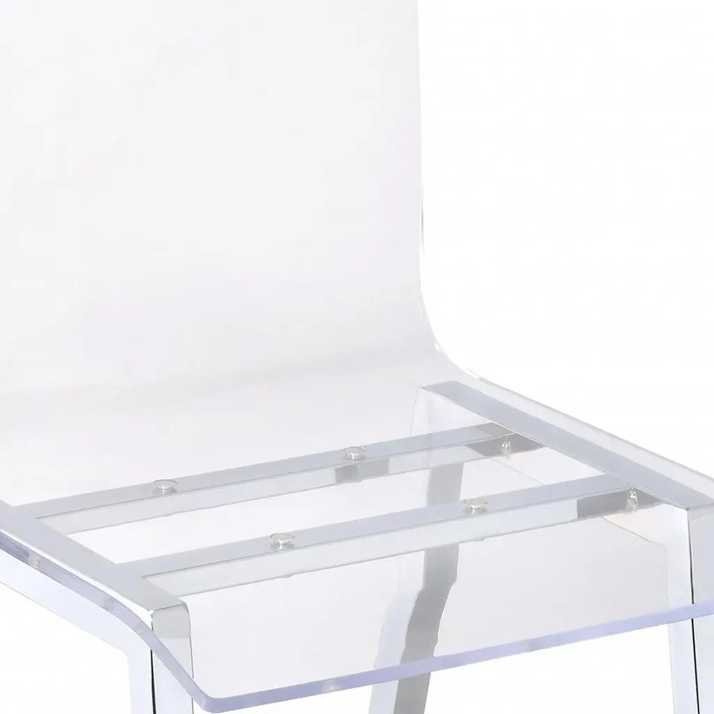 24" Clear and Silver Acrylic and Metal Counter Height Bar Chair Homeroots