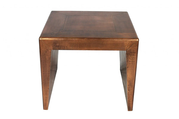 24" Copper Wood and Metal Square End Table Homeroots Living Room