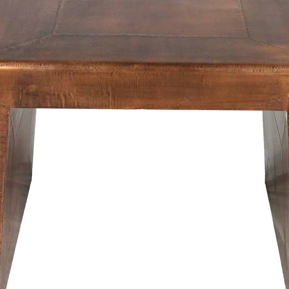 24" Copper Wood and Metal Square End Table Homeroots Living Room