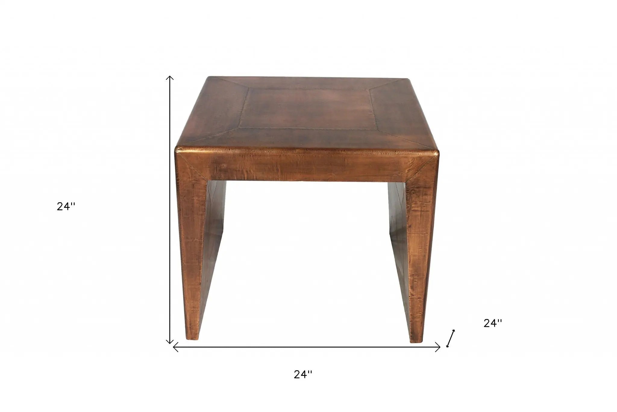 24" Copper Wood and Metal Square End Table Homeroots Living Room