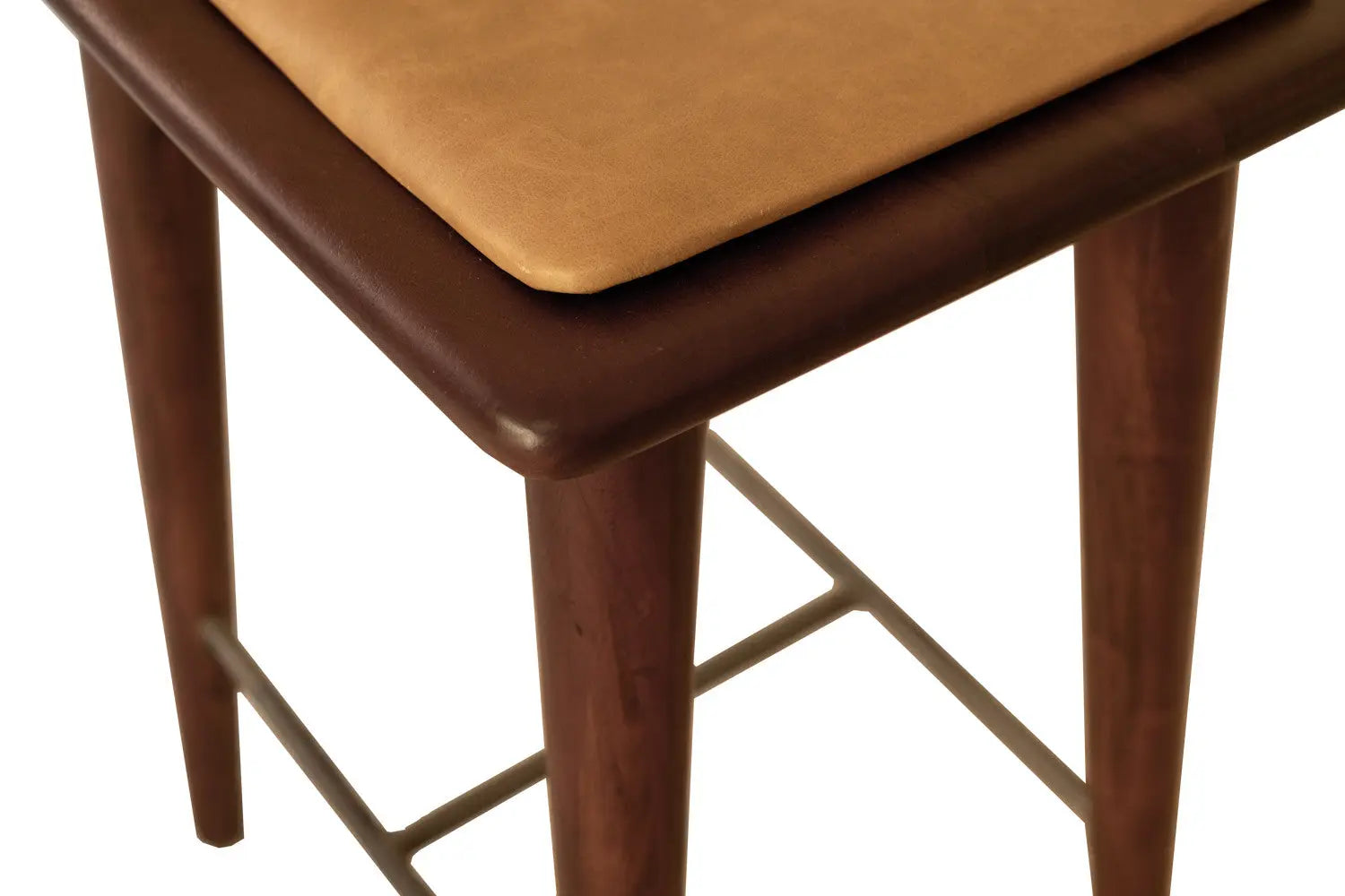 24" Cream And Brown Solid Wood Backless Counter Height Bar Chair Homeroots Living Room