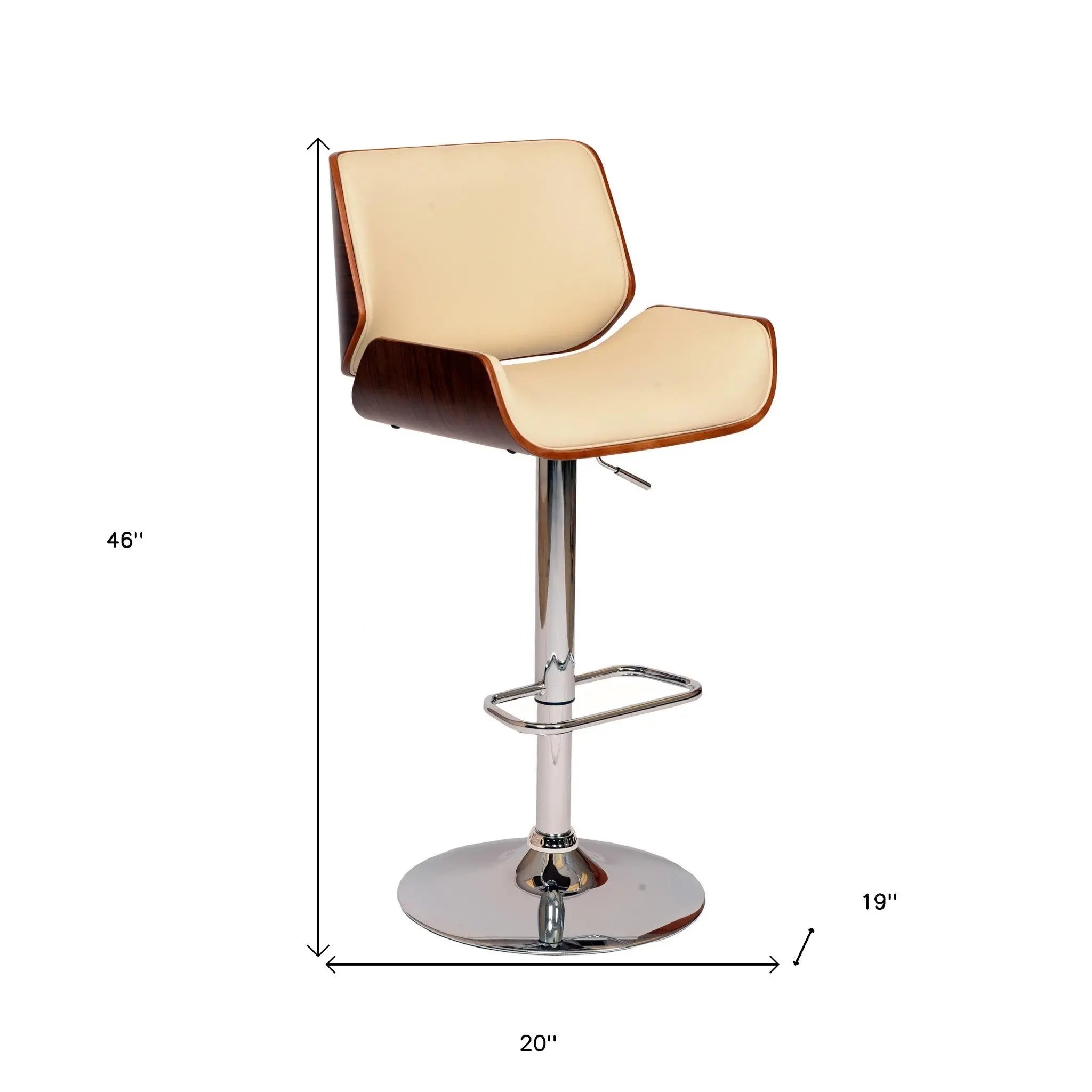 24" Cream And Silver Iron Swivel Low Back Adjustable Height Bar Chair Homeroots Living Room