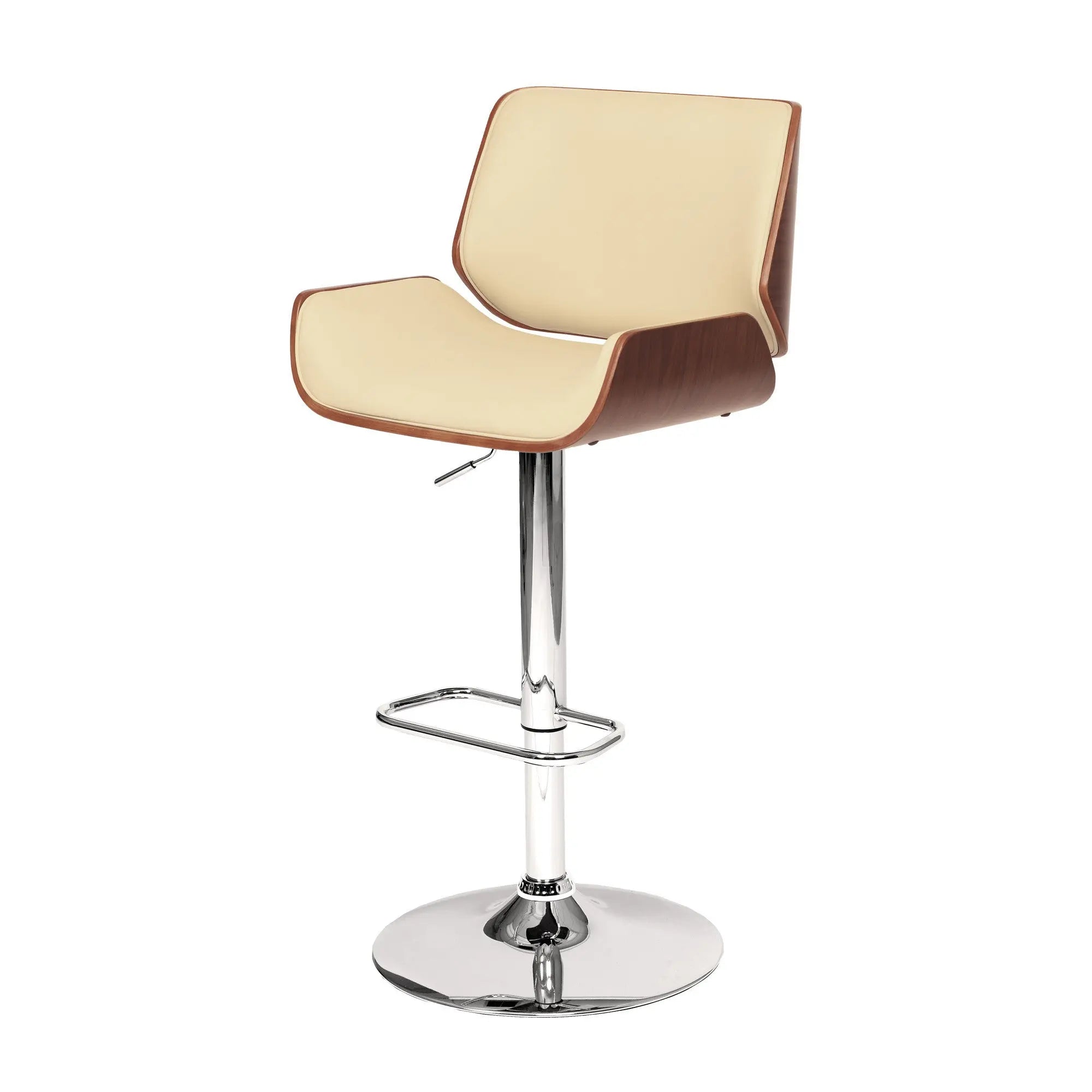 24" Cream And Silver Iron Swivel Low Back Adjustable Height Bar Chair Homeroots Living Room
