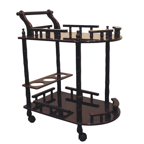 24" Dark Brown Rolling Bar Cart Homeroots Kitchen & Dining