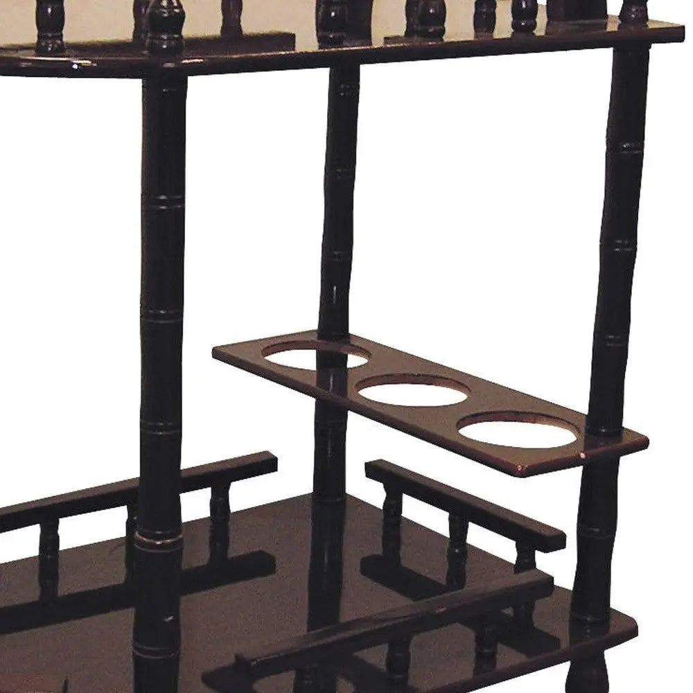 24" Dark Brown Rolling Bar Cart Homeroots Kitchen & Dining