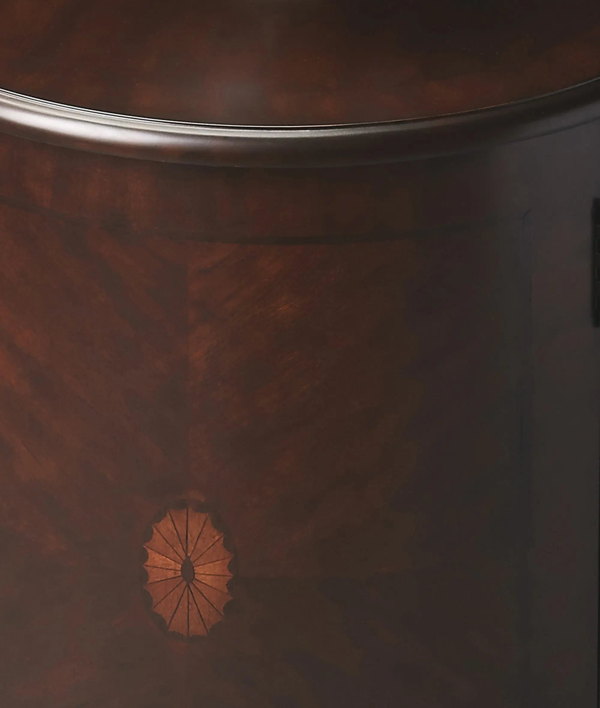 24" Dark Brown Wood Round Drum End Table Homeroots Living Room