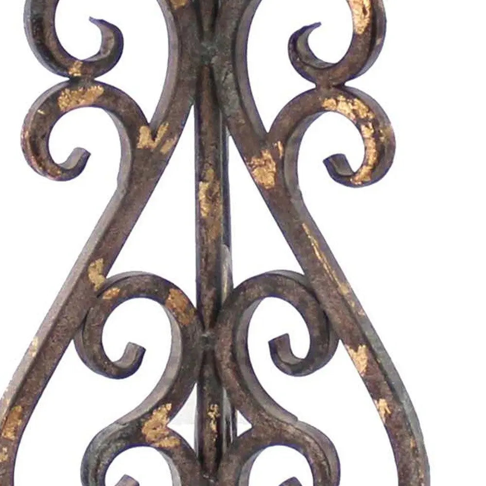 24" Distressed Bronze Metal Novelty Bedside Lamp With Khaki Drum Shade Homeroots Lighting