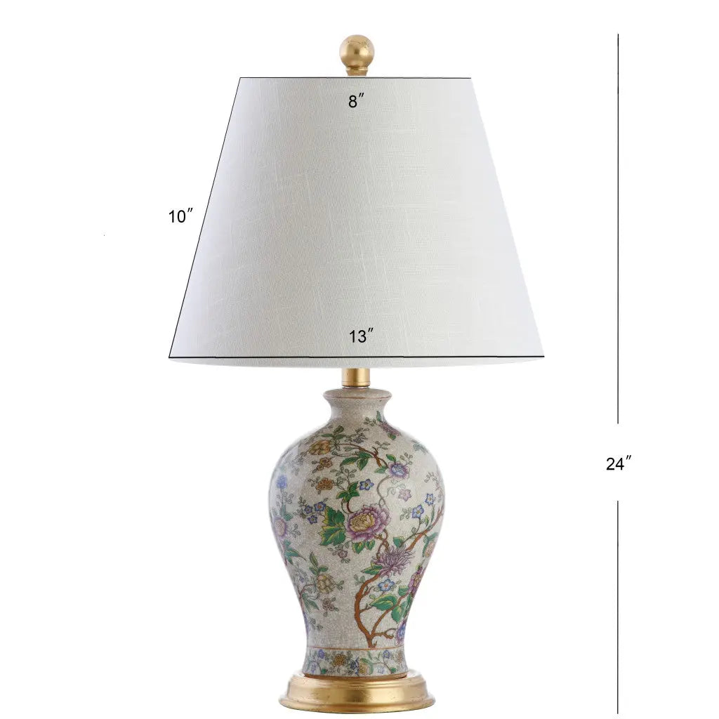 24" Gold And Off White Urn Table Lamp With Empire Shade Homeroots Lighting