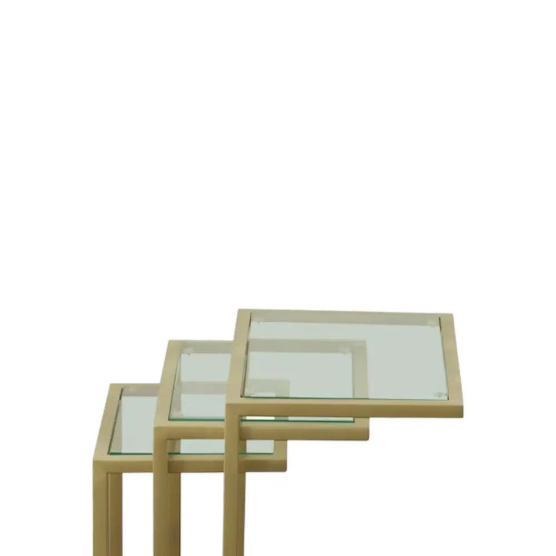 24" Gold Glass Rectangular End Table Homeroots Living Room