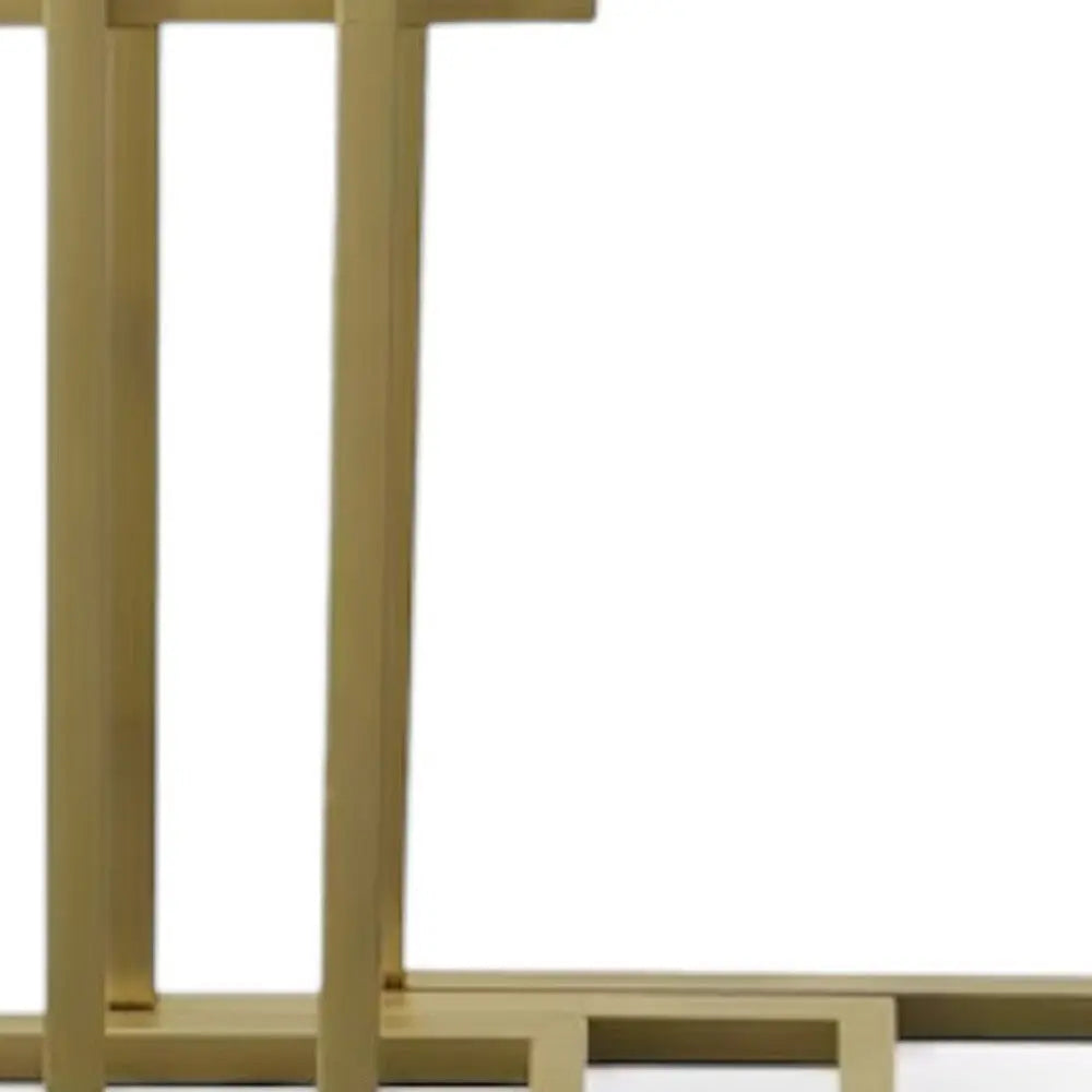 24" Gold Glass Rectangular End Table Homeroots Living Room