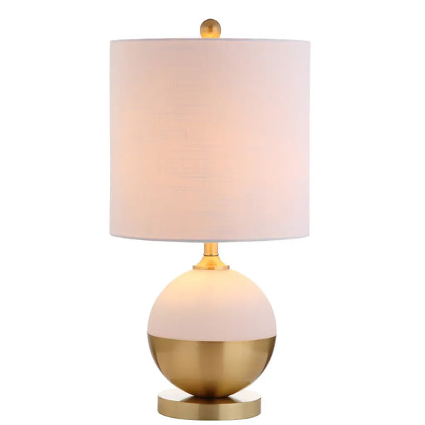 24" Gold Globe Table Lamp With Drum Shade Homeroots Lighting
