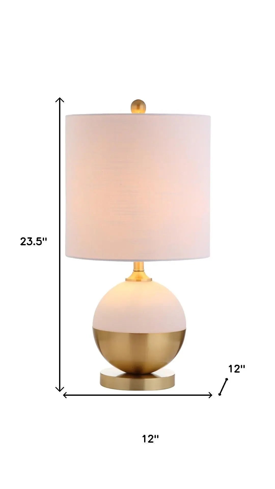 24" Gold Globe Table Lamp With Drum Shade Homeroots Lighting