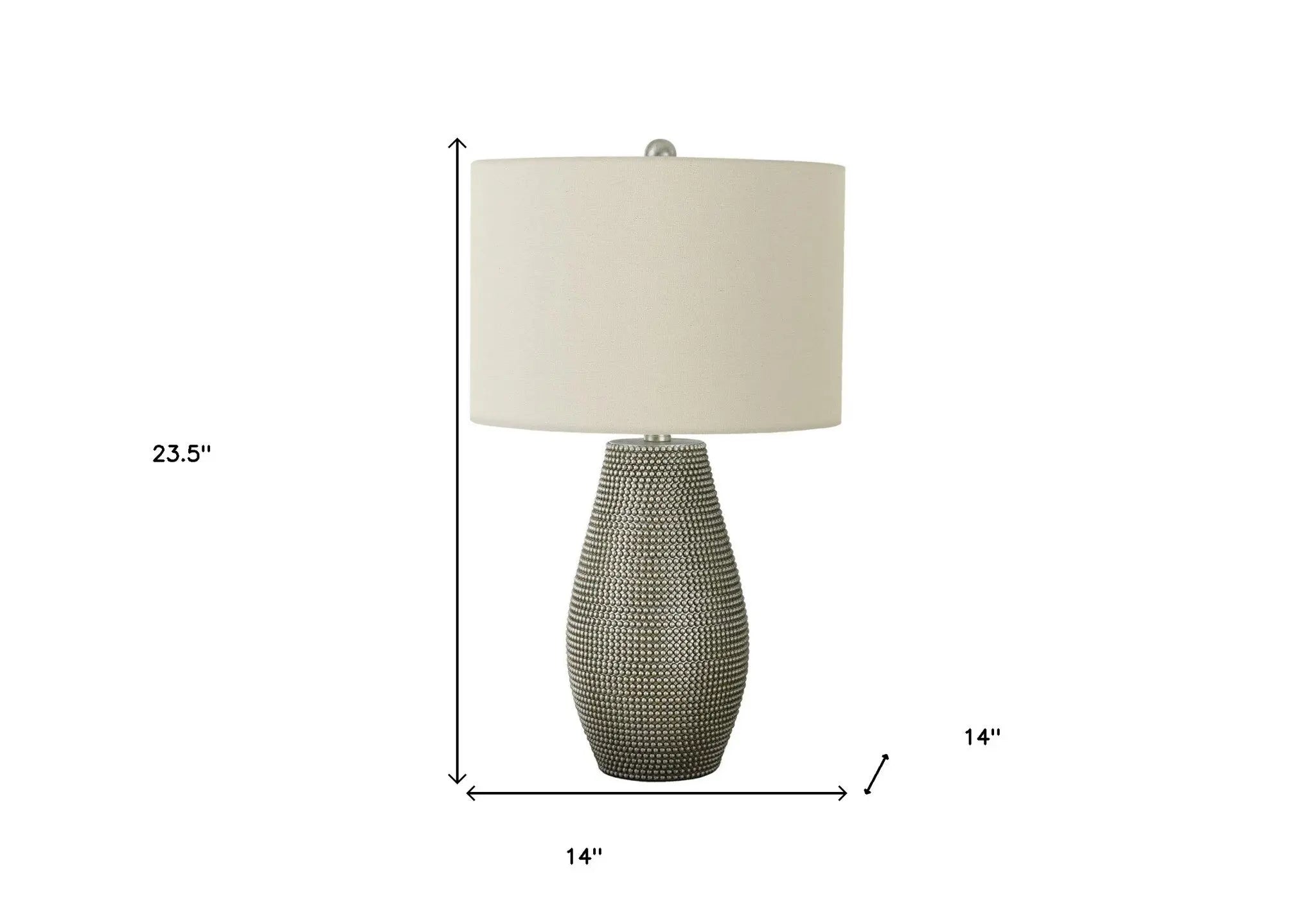 24" Gray Round Table Lamp With Ivory Drum Shade Homeroots Lighting
