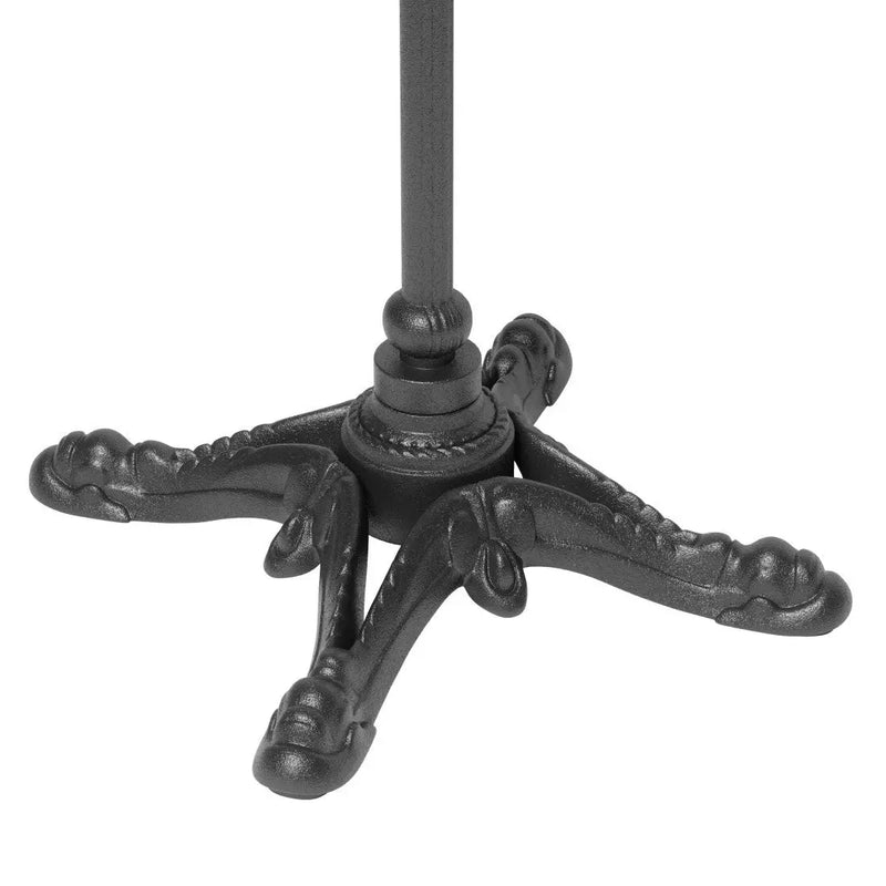 24" Gray and Black Wood And Aluminum Indoor Outdoor Pedestal Base Round Top Dining Table Homeroots Outdoor