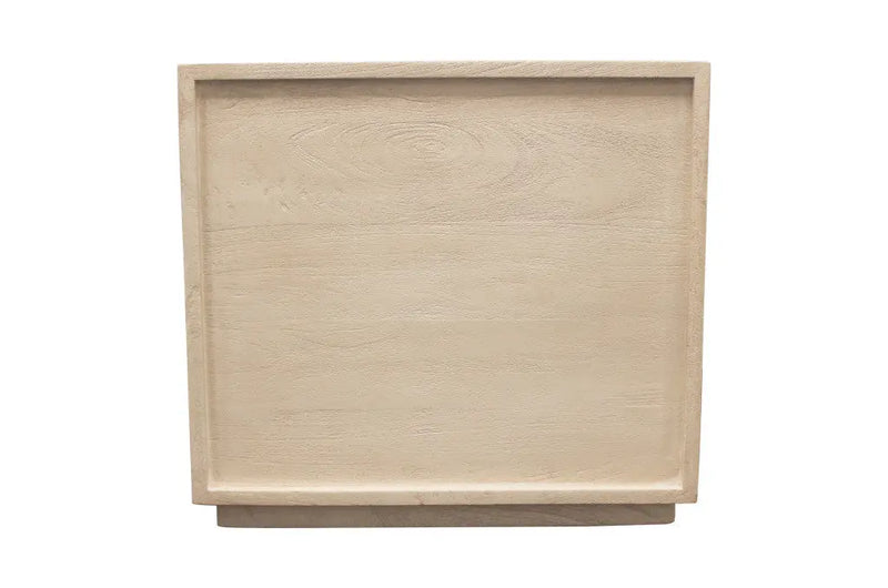 24" Natural Solid Wood Ribbed Texture One Drawer Nightstand Homeroots Bed & Bath