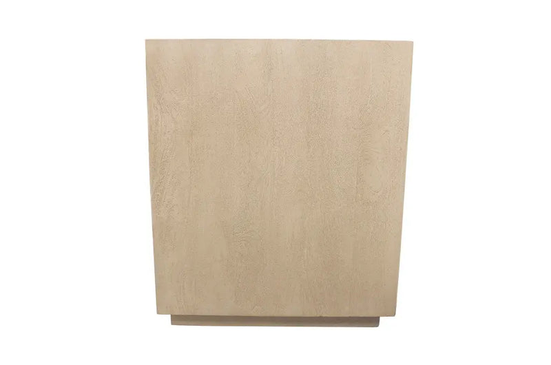 24" Natural Solid Wood Ribbed Texture Three Drawer Nightstand Homeroots Bed & Bath