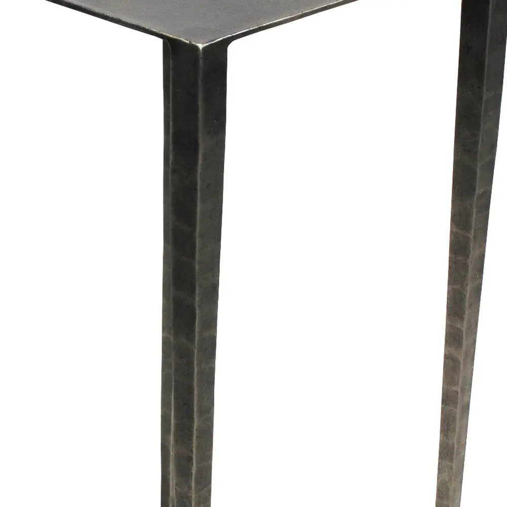 24" Nickel Iron Square End Table Homeroots Living Room