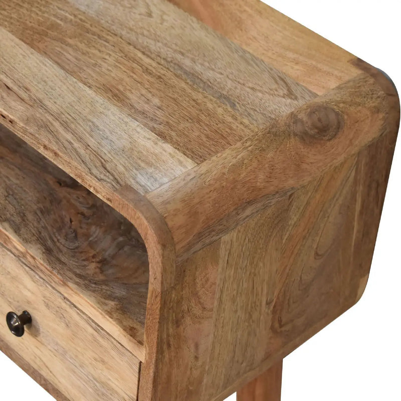 24" Oak Solid Wood Console Table With Shelf And Two Drawers Homeroots Living Room
