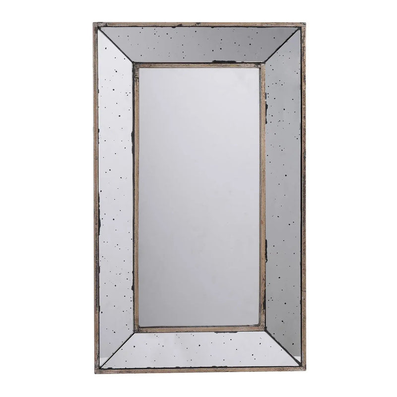 24" Silver Framed Antiqued Accent Mirror Homeroots Bed & Bath