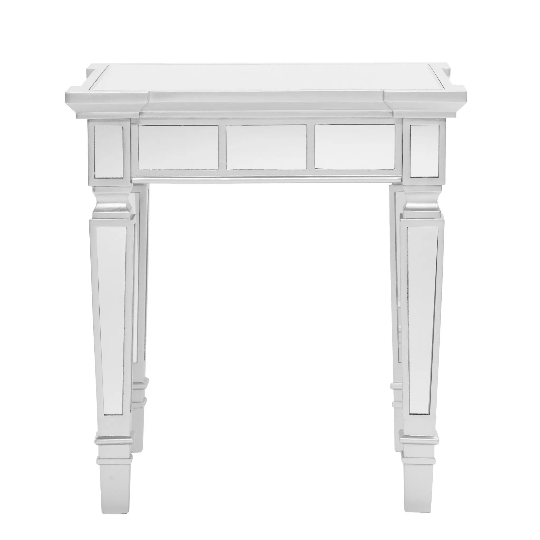 24" Silver Glass Square End Table Homeroots Living Room