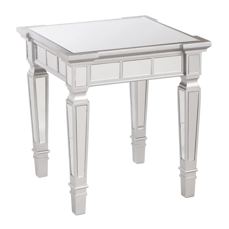 24" Silver Glass Square End Table Homeroots Living Room