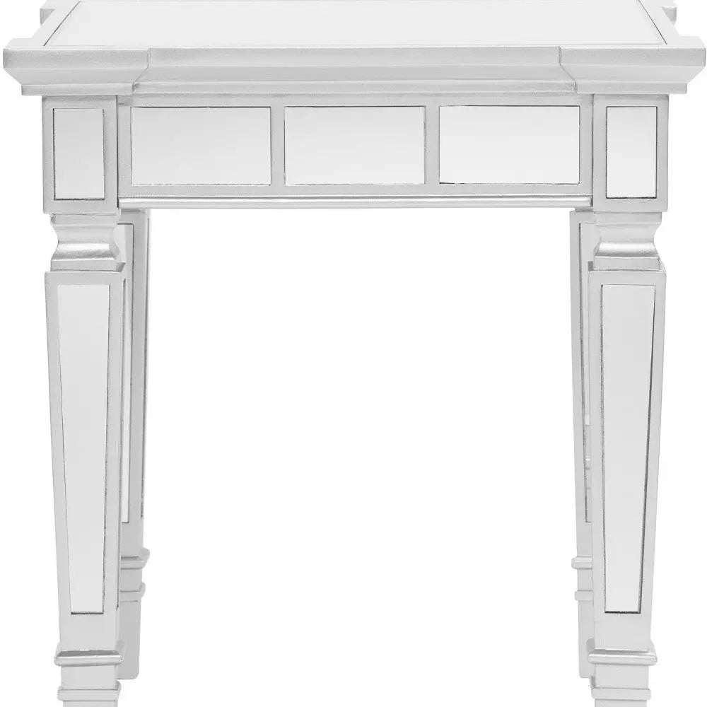 24" Silver Glass Square End Table Homeroots Living Room