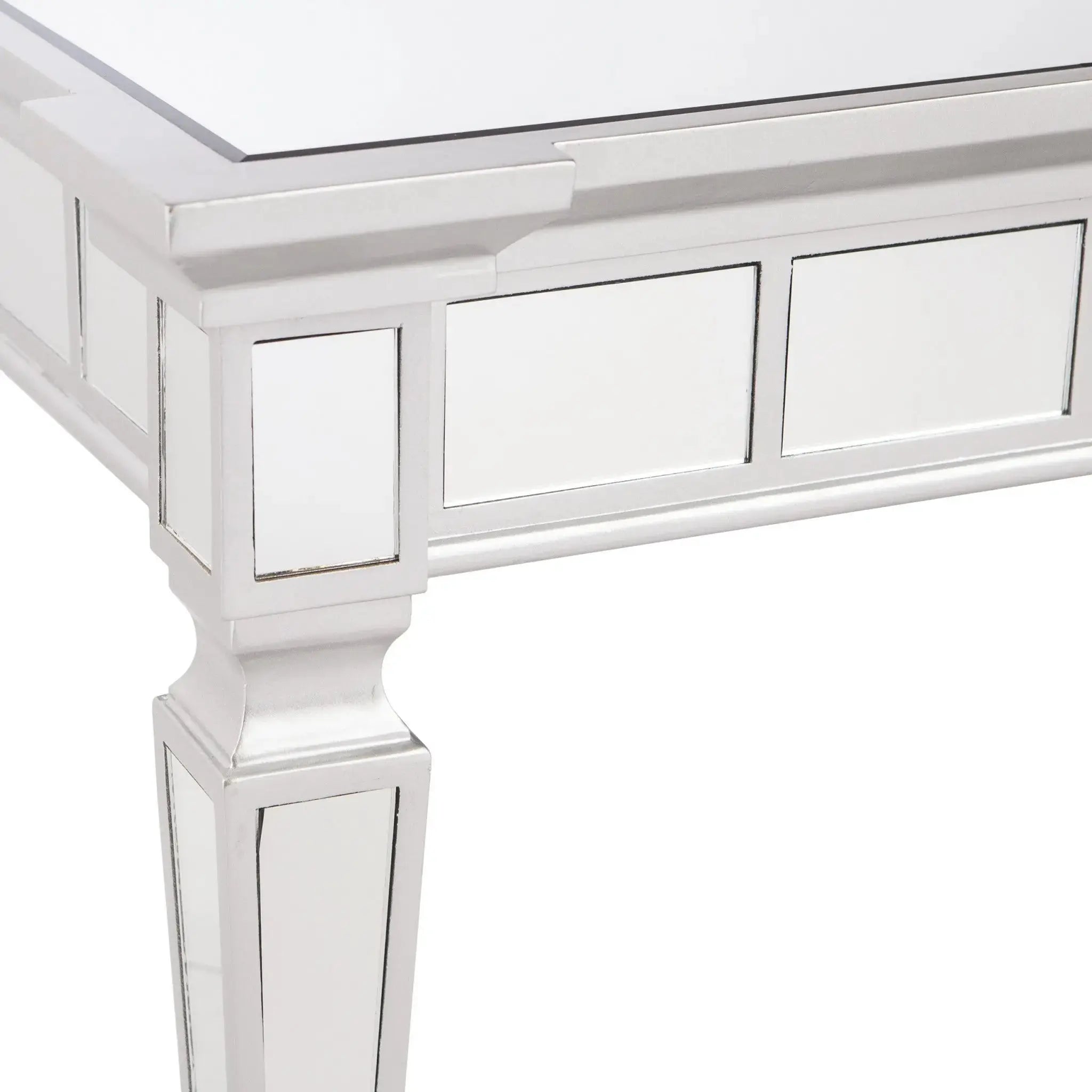24" Silver Glass Square End Table Homeroots Living Room